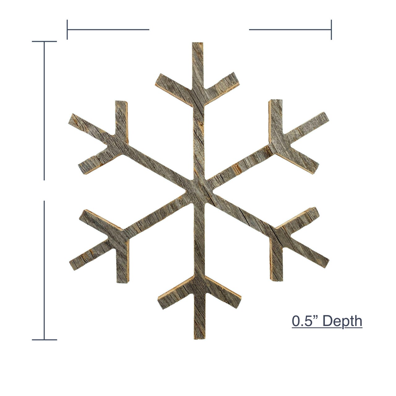 Rustic Farmhouse Large Reclaimed Wood Snowflake, Indoor/Outdoor Holiday Decor